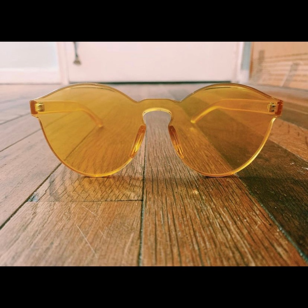 Transparent yellow sunglasses